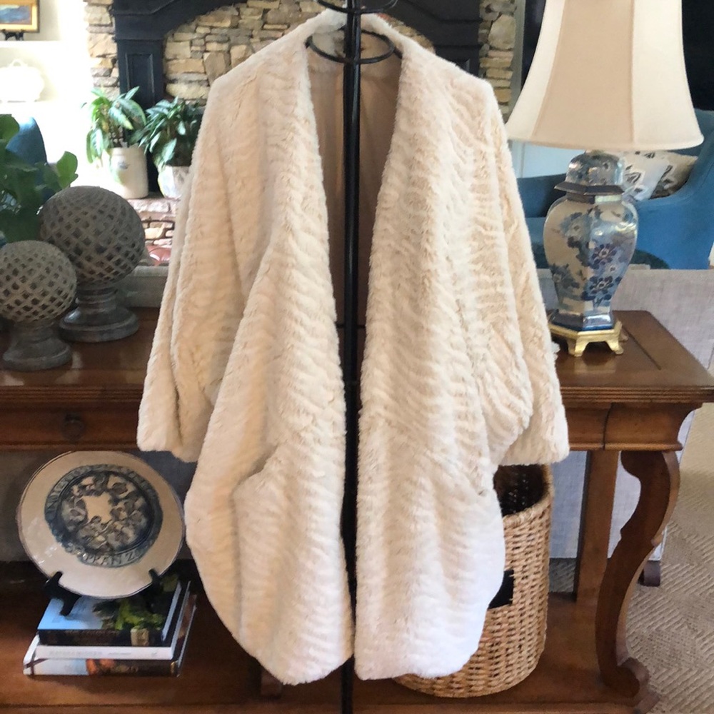 Faux fur cardigan/jacket.